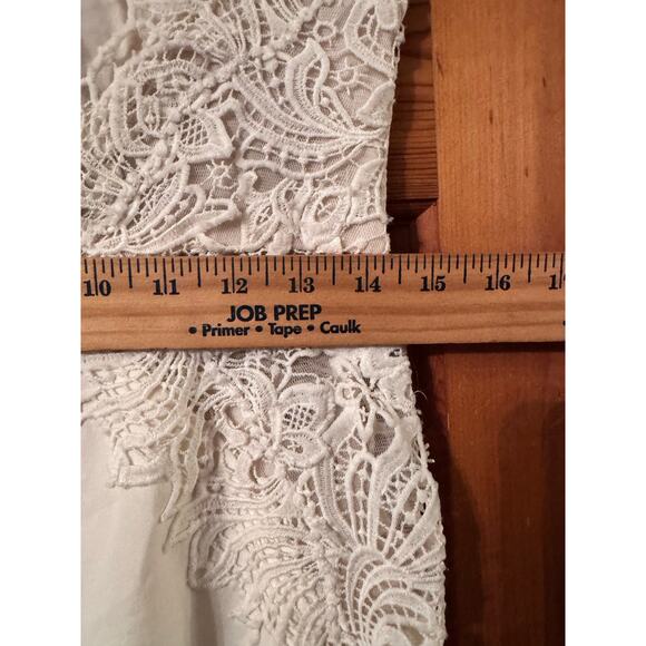 Tara Keely White Lace Bodice Spaghetti Strap Wedding Dress Bridal Gown - Picture 15 of 15